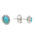 Stud Earrings Silver 925 Sterling Women Natural Turquoise Gem Stone Handmade Gift E478